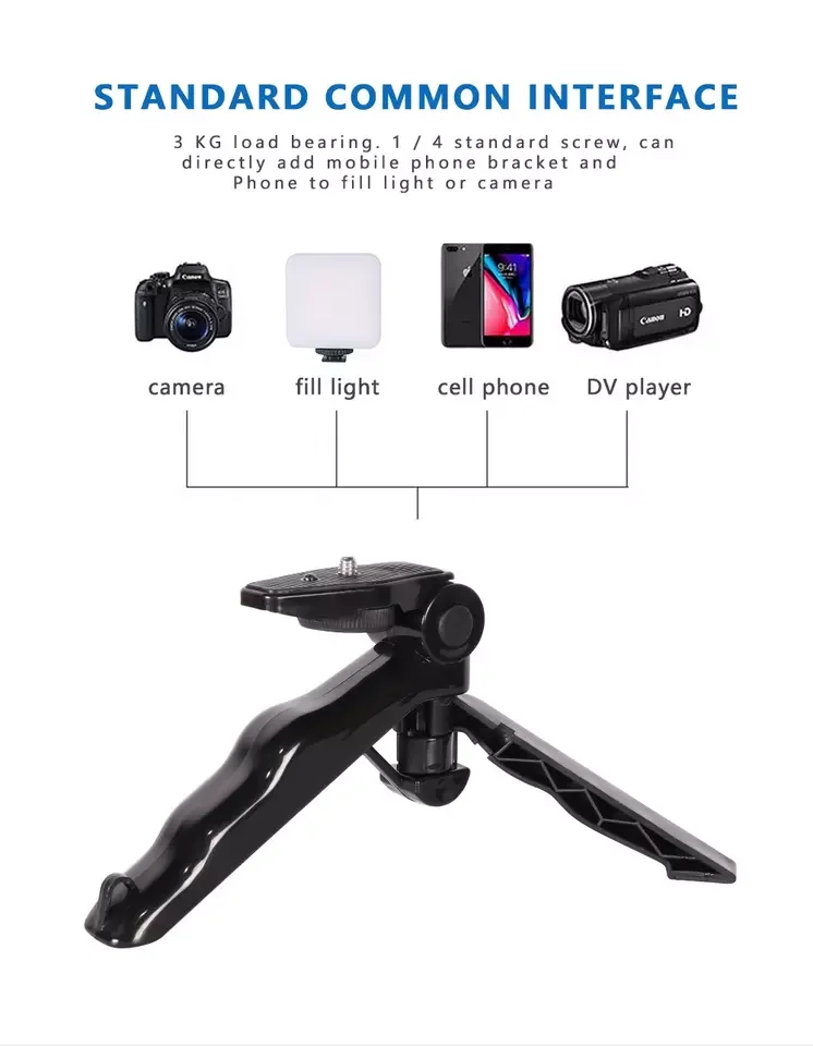 Slamoe Factory AY-49 Kit Flexible Professional Selfie Stick Mobile Phone Camera Tripod Stand with Microphone Led Light