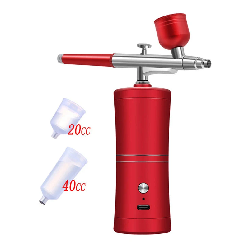 Oxygen Injector Electric Mini Air Compressor Machine Air-Brush Paint Spray Gun Airbrush For Nail Art Tattoo Craft Cake Nano Fog