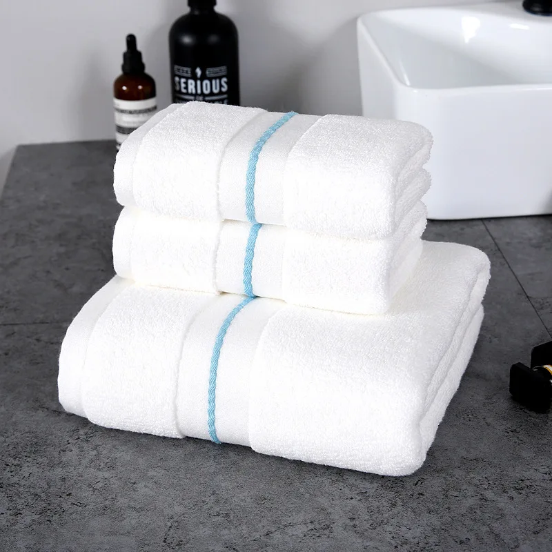 Hot sale custom logo luxury spa hand face towel sets 100% cotton salon hotel hilton towel