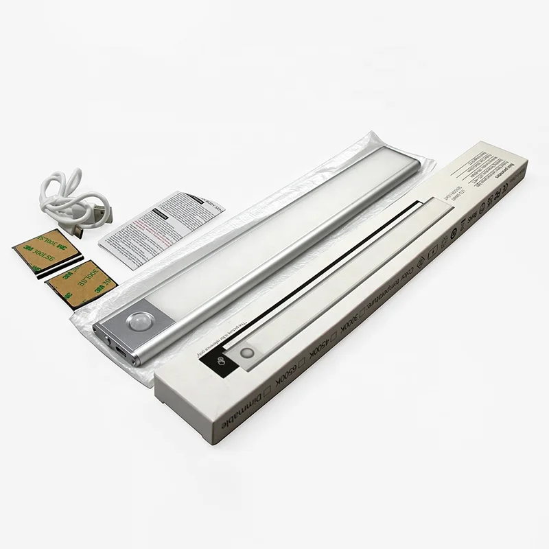 Usb Rechargeable Wireless Battery Power Aluminium Closet Lights Automatic Magnet Motion Sensor Under Cabinet Light For Kitchen