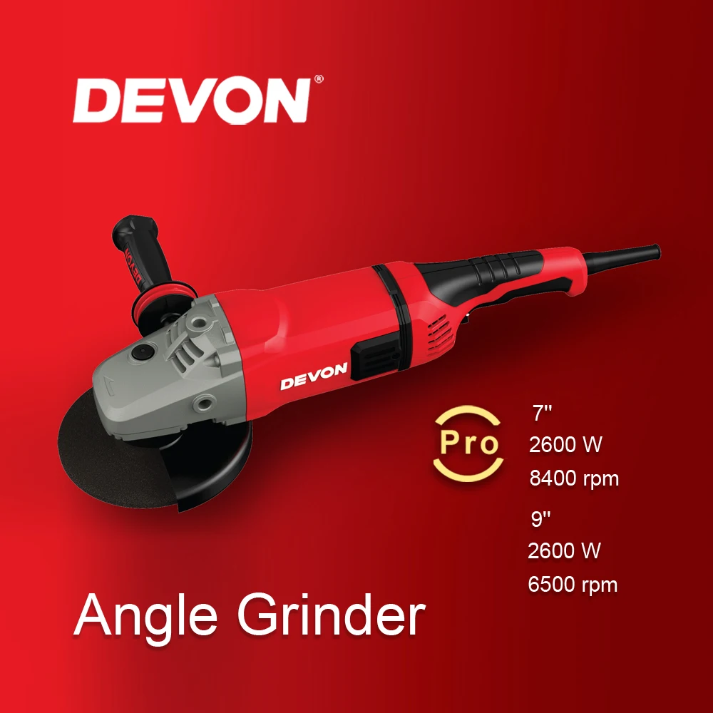 Special Offer DEVON 230mm Long Handle Large Power Professional Electrical Angle Grinder Power tools manufacturer