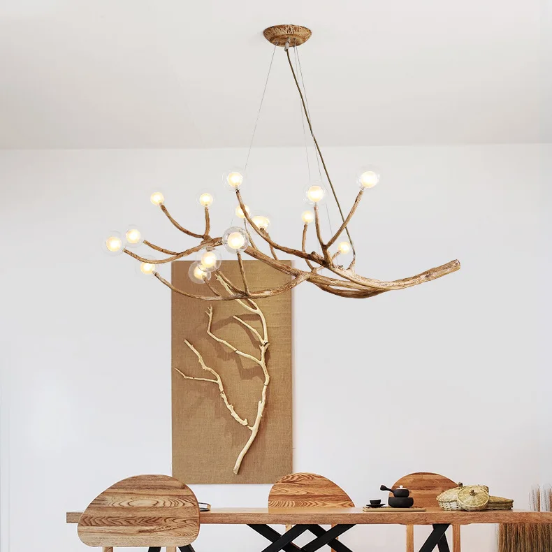 Tree Branch Glass Bubble Chandelier Bar Retro Vintage Home Decor lustres LED Pendant Light