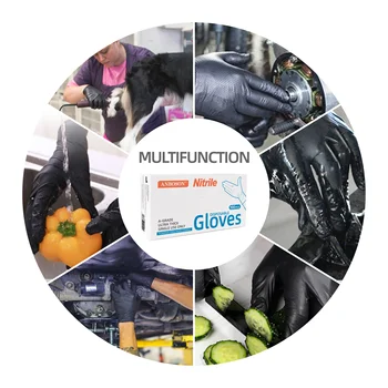 Guantes De Nitrilo De Diamante Mechanical De Textura Elevada Seguros Para Alimentos Industriales Sin Latex Ni Polvo De 8 Mil