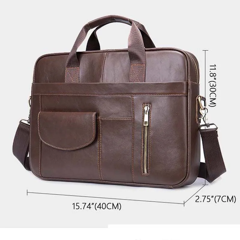 Leather handbag Man bag Design Business notebook waterproof computer bag Coffee man bag soft edge leather briefcase