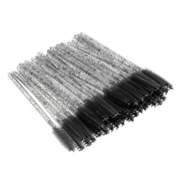 50pcs Shiny Disposable Eyelash Brushes Applicator Wands Curler Brush Set Mascara Eyebrow Spoolers Comb Makeup Cosmetics Tool