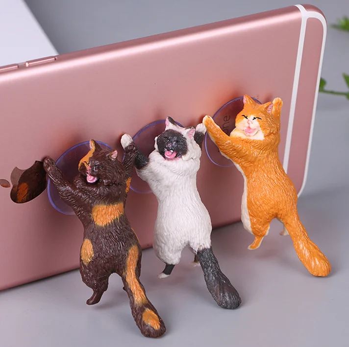 Amazon Top Seller Phone Accessories Colorful Cute Cat Sucker Cell Phone Holder