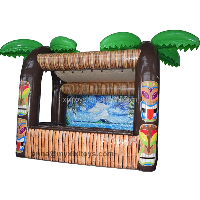 Promotional Advertising Booth Oceania Inflatable Tropical Open Tiki Bar,inflatable jungle kiosks blow up stand booth