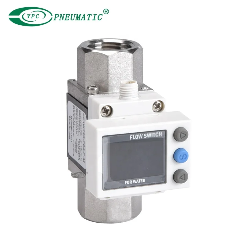 PF3W Series 3 Color Display Digital Flow Switch for Water
