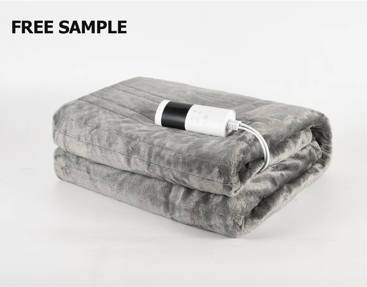 220V 130x160cm Home Appliances Manufacture Washable Coral Fleece Flannel Electric Throw Over Heated Blanket