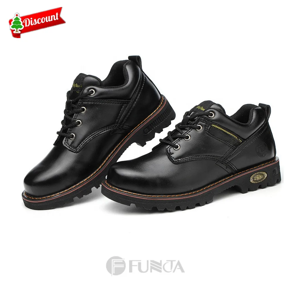 FUNTA high ankle construction Customized Steel Toe Safety Shoes Work Boots Security Guard Leather Shoes safety shoe manufacturer