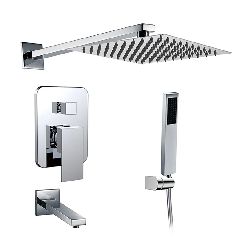 Скрытый настенный смеситель HIMARK OEM для ванной комнаты, матовый черный смеситель для душа, Набор смесителей