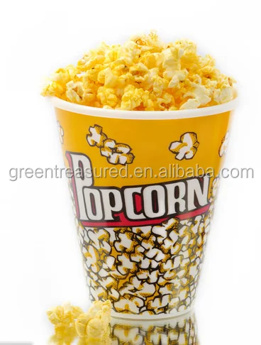 Green Treasure Large Big Size Costom Paper Tub Cup 64oz 85 OZ Paper Fried Chicken Popcorn Bucket with Lid