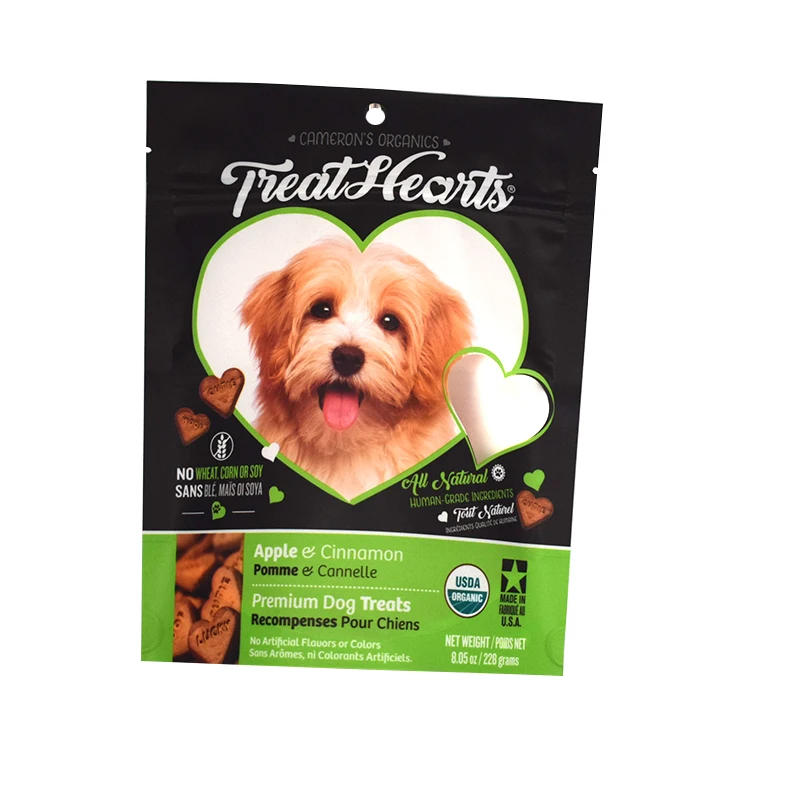 Gravure Printing Plastic Pet Dog Treats With Zipper Food Packaging Bag Sepcial Shaped Cat Food Pouch