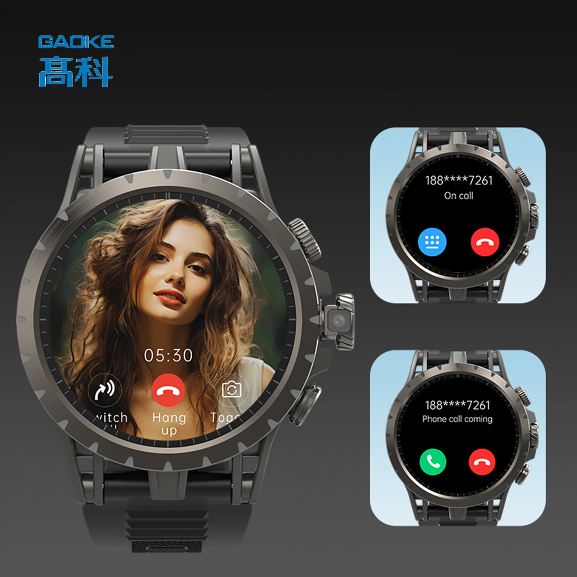 Fitness Sports Round Featuring Camera Waterproof Design Big Screen 4g Connectivity Sim Card Support Smart Watch