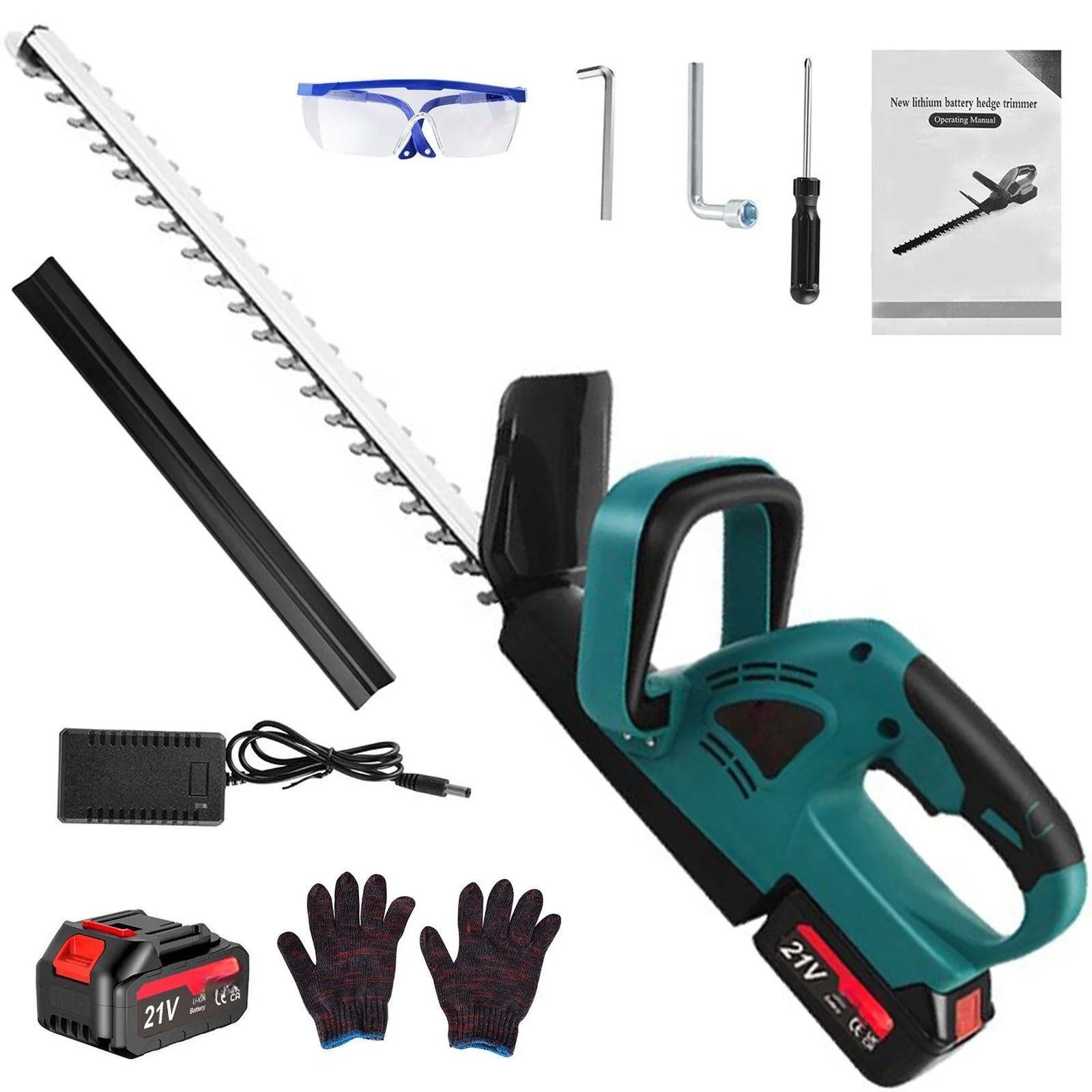 20V Brushless Cordless Electric Hedge Trimmer Small Electric Lawn Mower with Power String Trimmer & Garden Cutter Grass Cutting