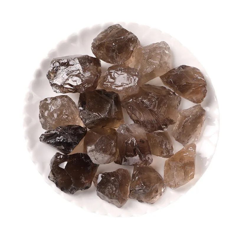 SMOKY QUARTZ CRYST Gravel Specimen Brown Quartz Stone Rocks Home Decoration Stones Tawny Andara crystal amber rough stone