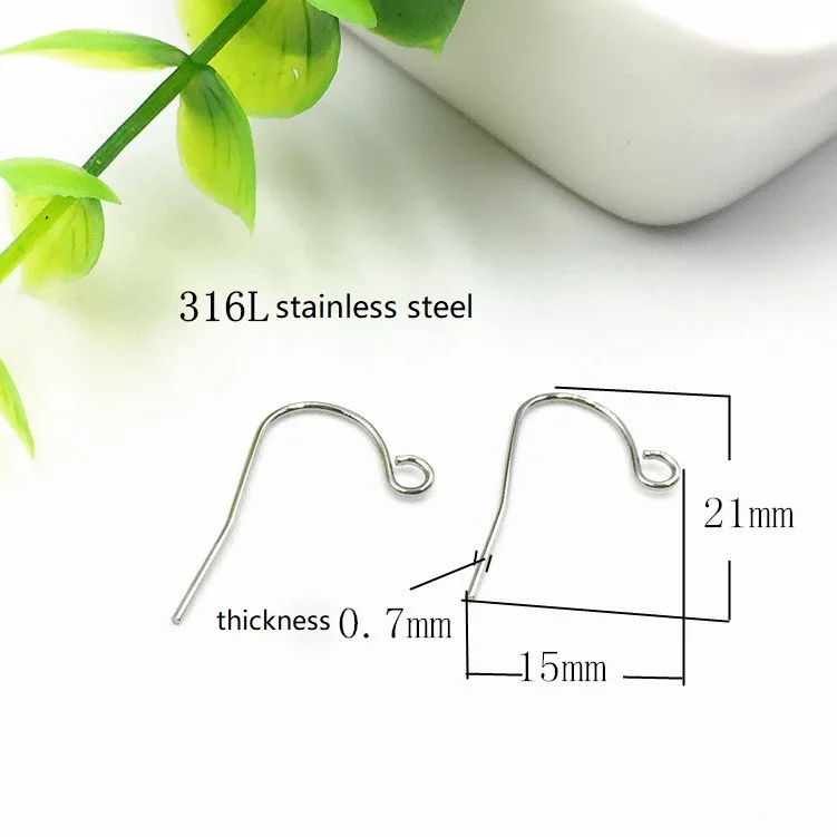 fashion 316L stainless steel jewelry findings earring  hook nature pearl,18k gold IP vacuum plating ,DIY jewelry Accessories