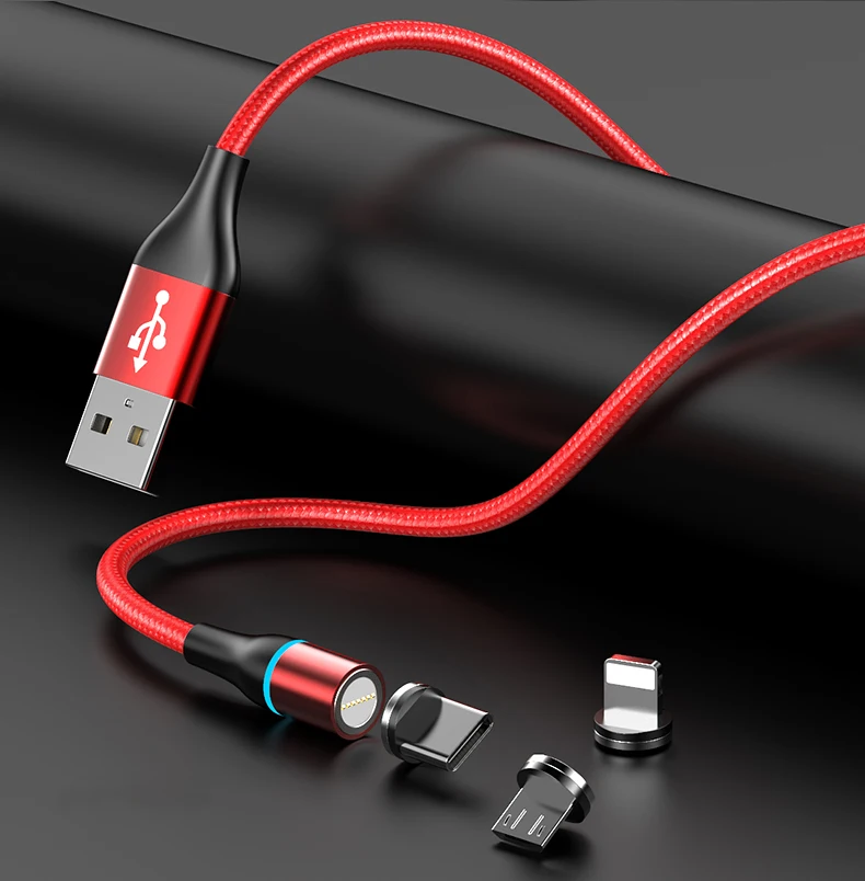 
USB Magnetic Charging Cable 3 In 1 Quick Charge 3A 5A Data Micro Usb Cabel Charger Type-C Cable for Cell Phone iPhone Android 