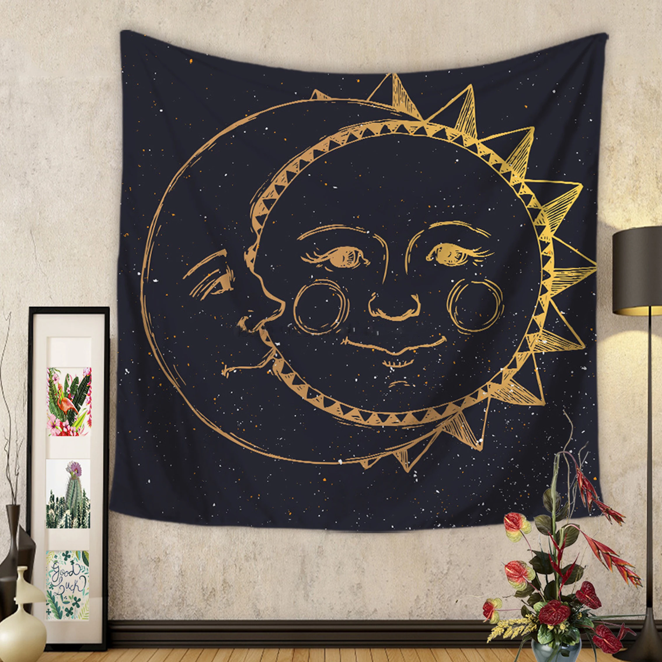Home Decoration Cheap Wall Hanging Sun And Moon Hippy Mandala Bohemian Printing Tapestry