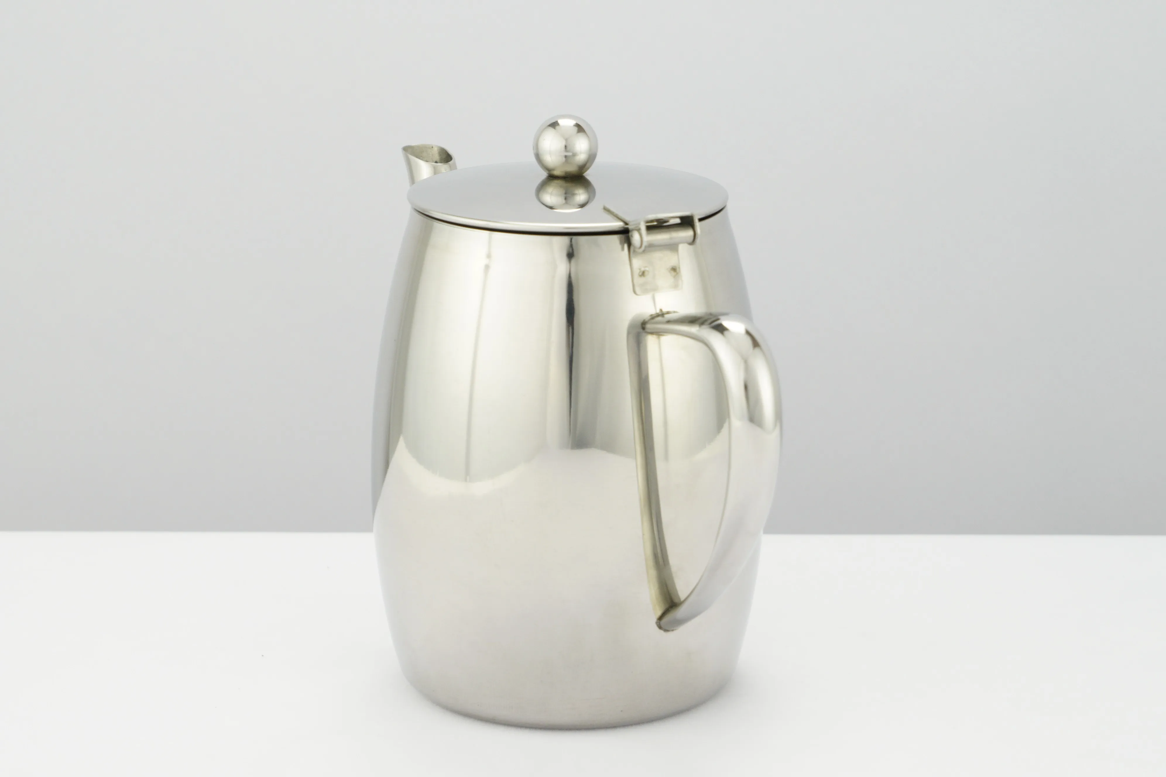 European luxury 530ml home Kitchen 304 stainless steel polished silver with lid comfortable handle flush tea pot