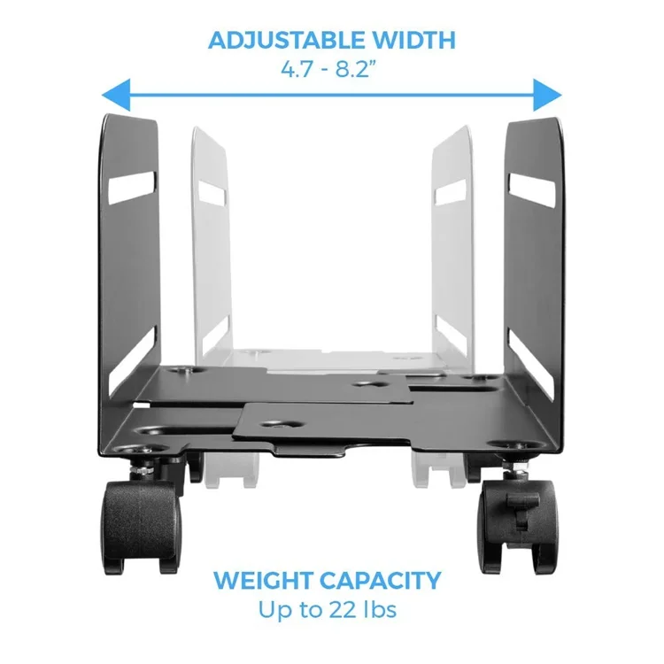 ADJUSTABLE COMPUTER TOWER, CPU STAND CART AND MOBILE PC HOLDER