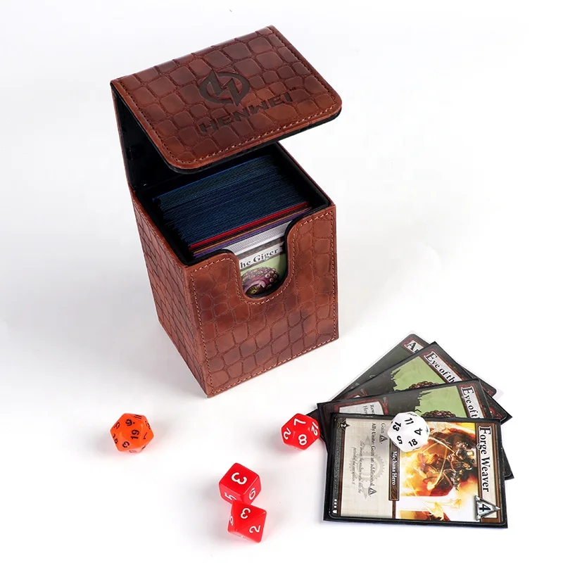 Premium Pu Leather Two Compartments With Drawers Case Multi-Color Card Deck Box