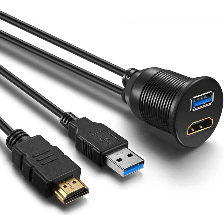 dual ports fast charging Audio Video capture usb 3.0  HD male-famle cable