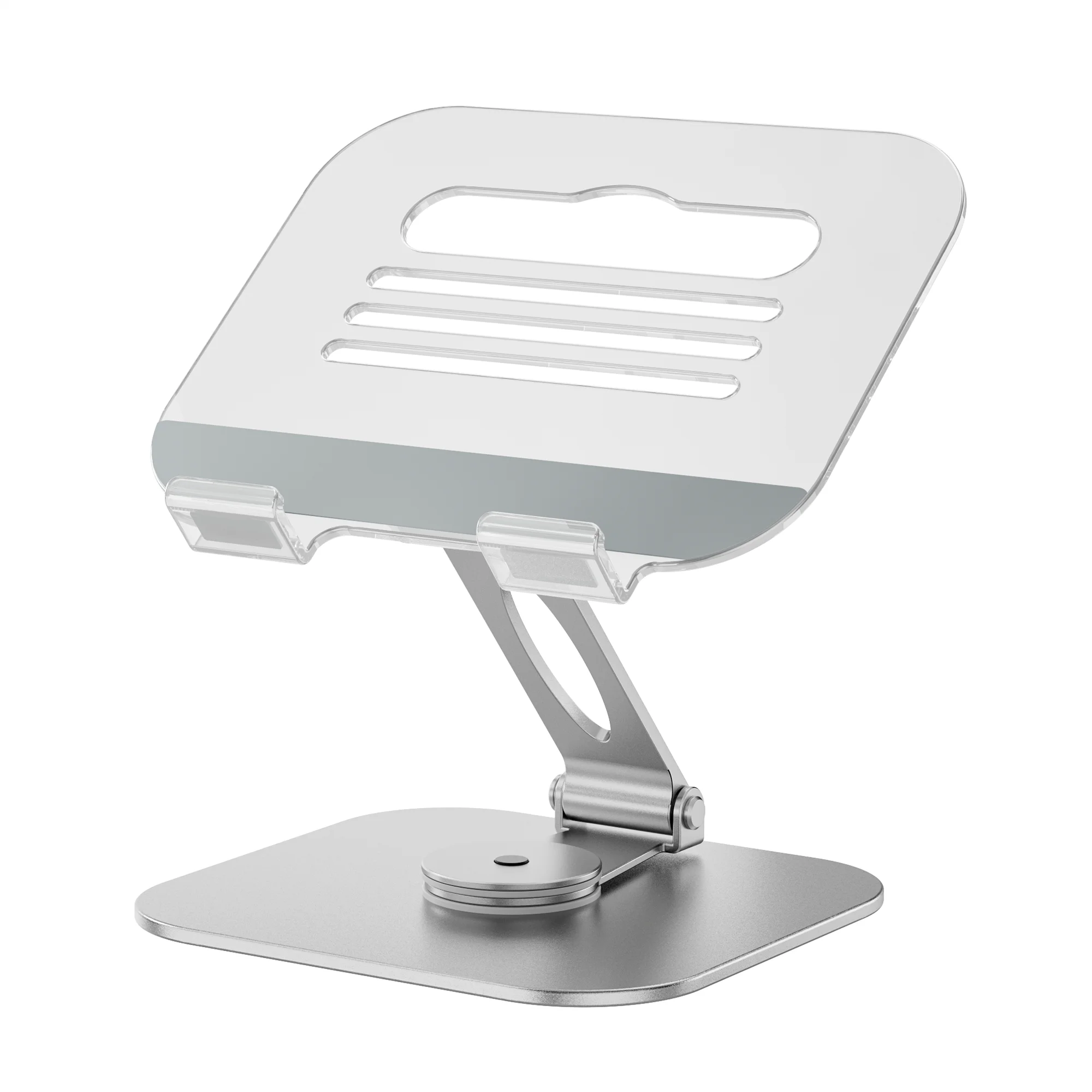 Clear Foldable Desktop Tablet Holder Portable folding Tablet Stand 360 degree rotation