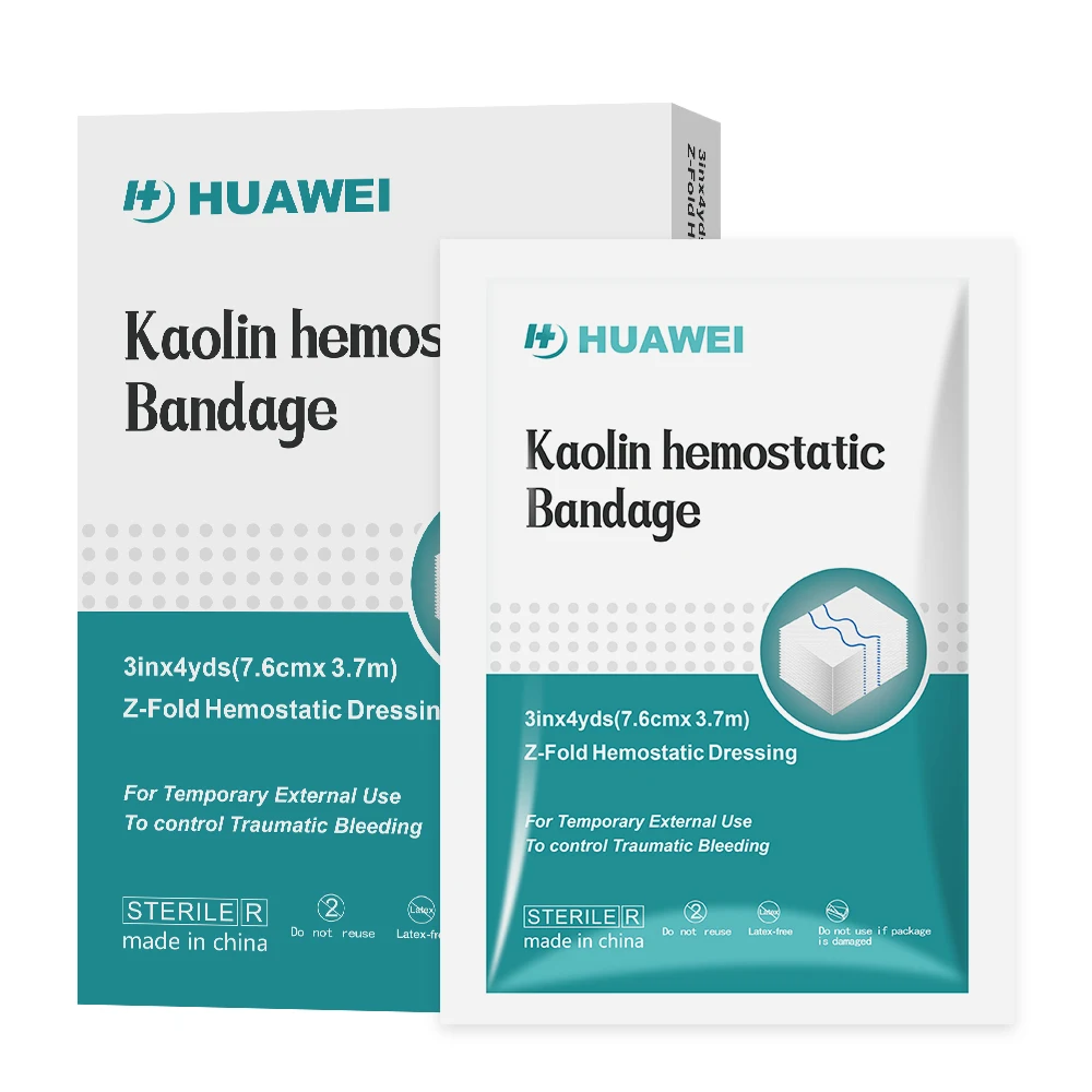 CE ISO Approved Soluble Chitosan KaoLin Compressed Z Folded Hemostatic Gauze