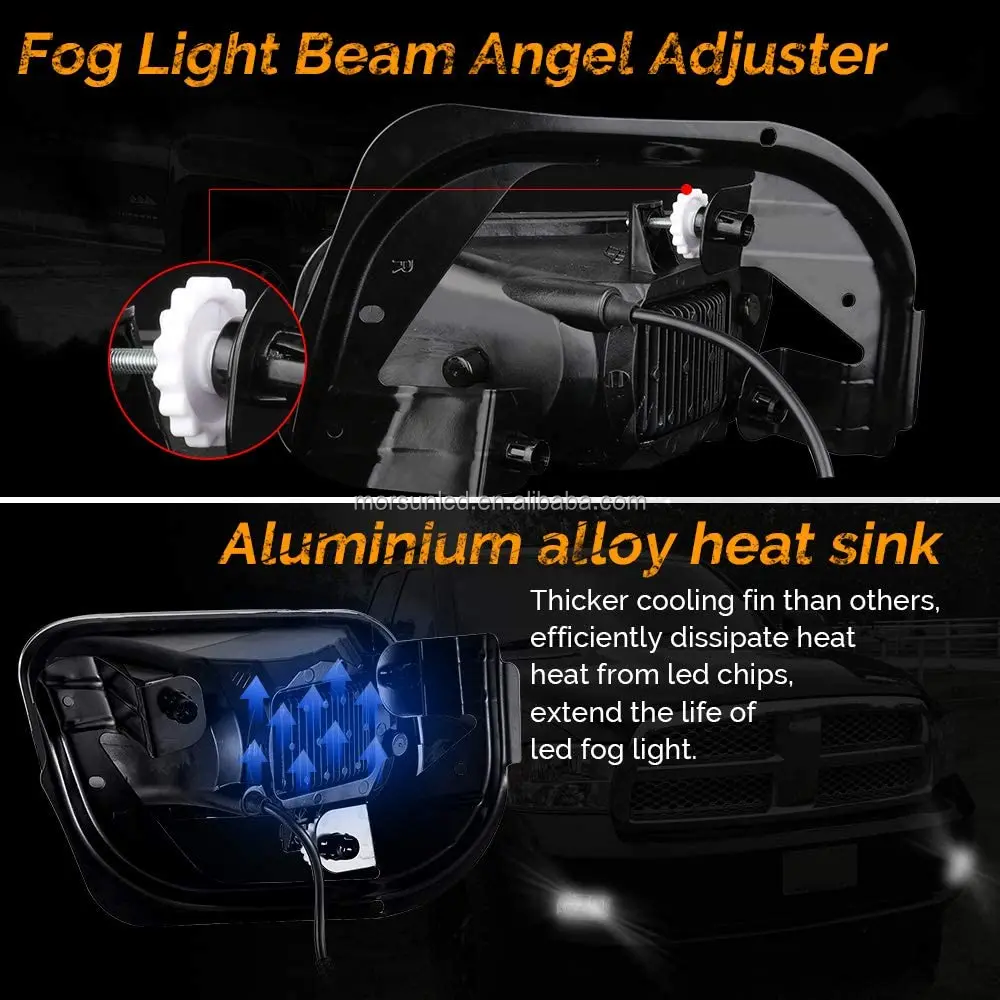 Pair of led fog lights for Dodge Ram 1500 2500 3500 2009-2016 accessories fog driving lamp for Dodge replacement