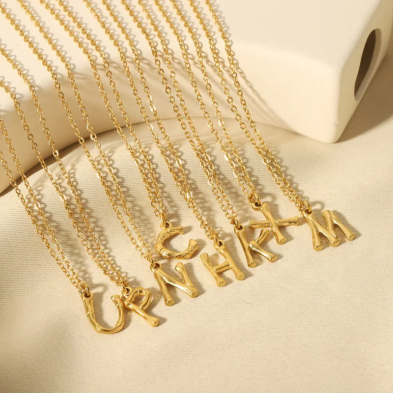 New Letters Pendant Necklaces Stainless Steel INS Style A-Z Alphabet Titanium Steel Fashion Jewelry Necklace For Woman