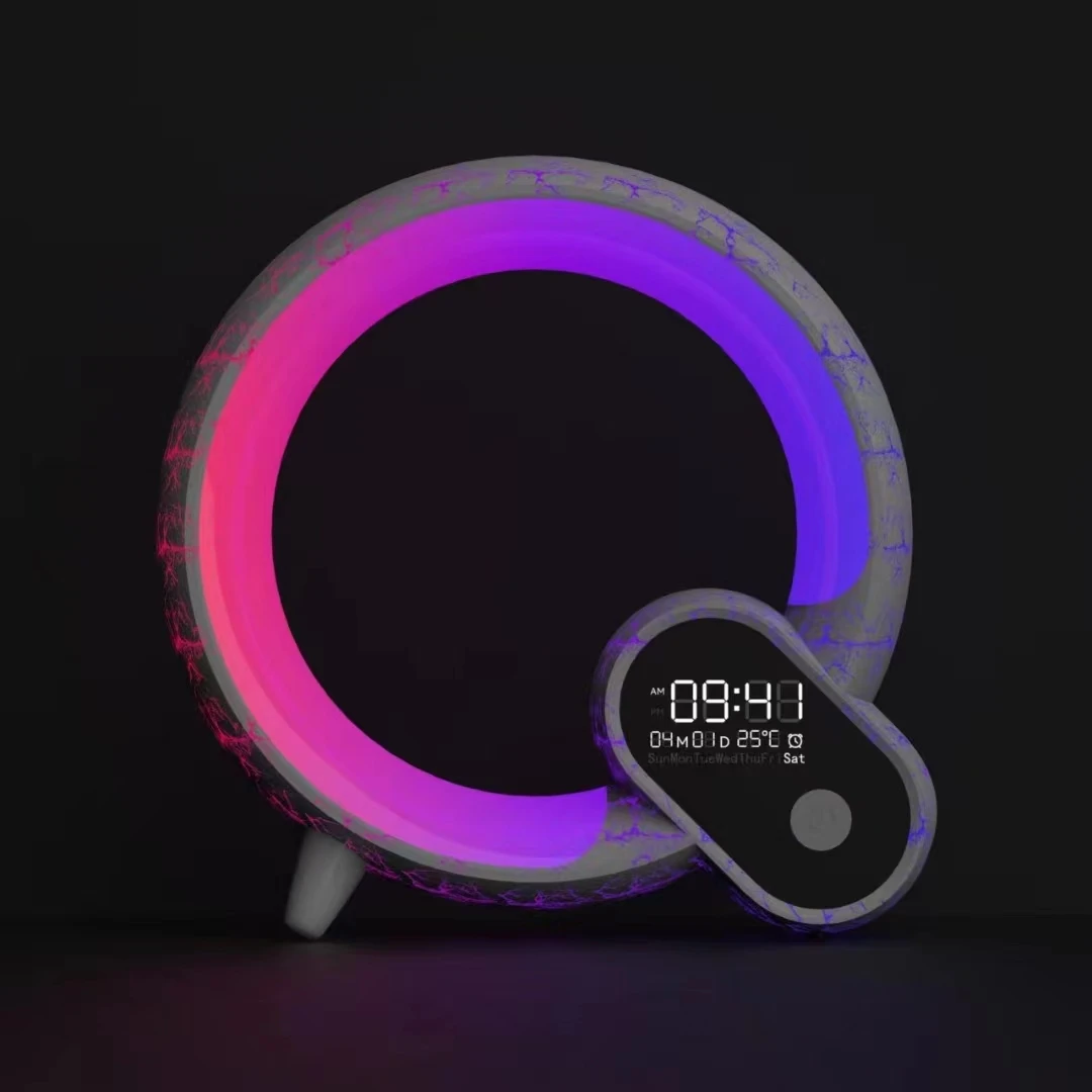 Fullwill White Noise Machine Alarm Clock and Nightlight with Natural Sound Alarm BT Spraker Night Lamp Digit Clock