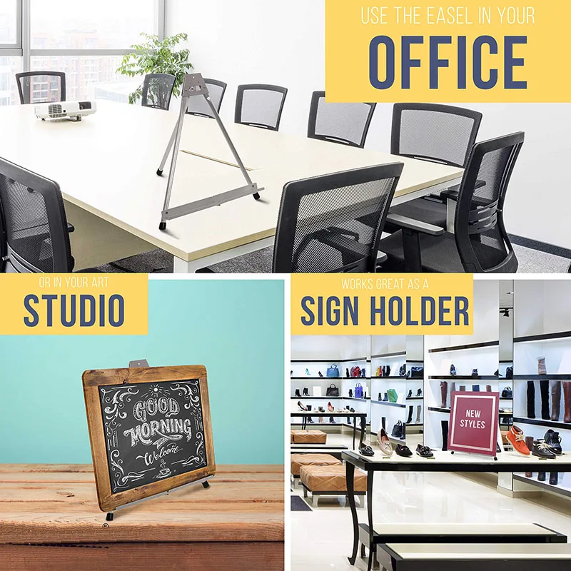 Meihui Aluminum Tabletop Display Easel Portable Artist Tripod Stand for Holds Canvas Paintings Books Presentations