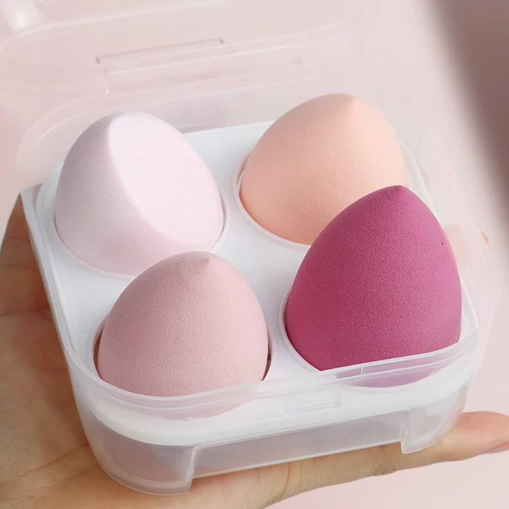 private label package cosmetics Sponge 4pcs makeup blender sets beauty foundation non latex makeup sponge puff