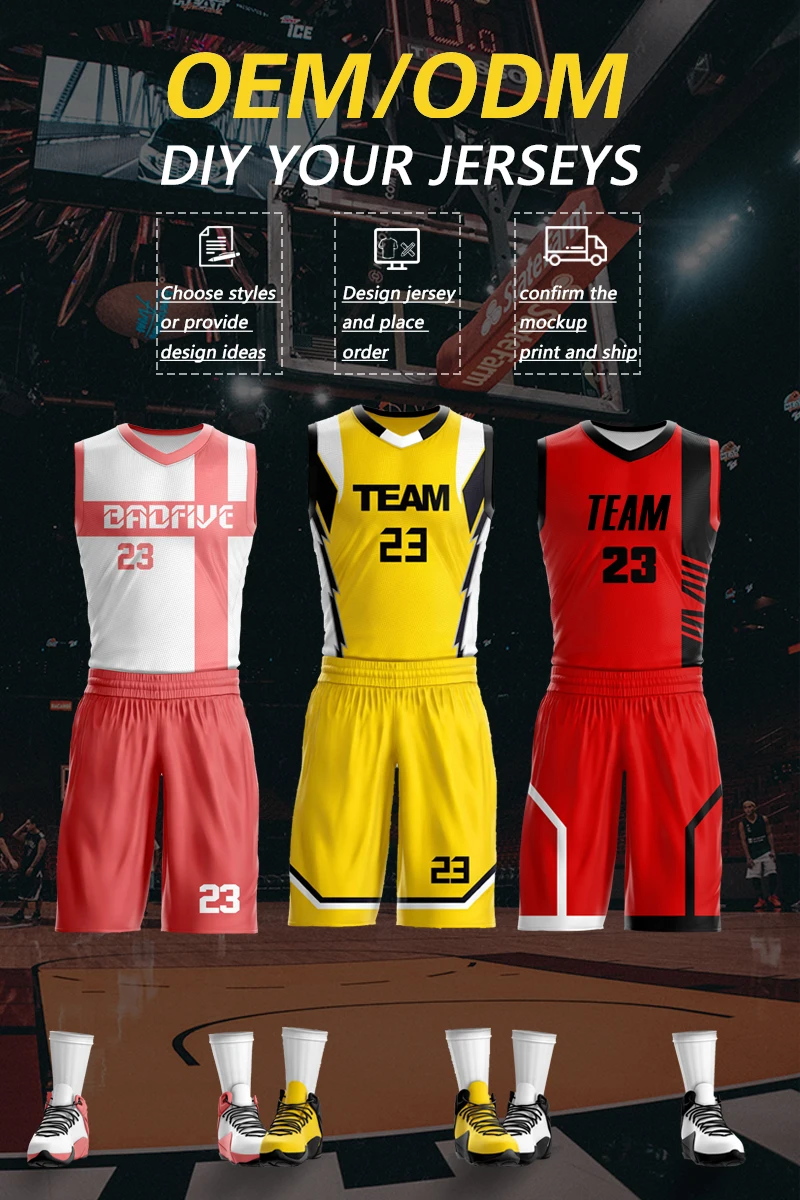 Cheap Low MOQ Digital Sublimation printing Custom Boys Basketball Jersey Sets