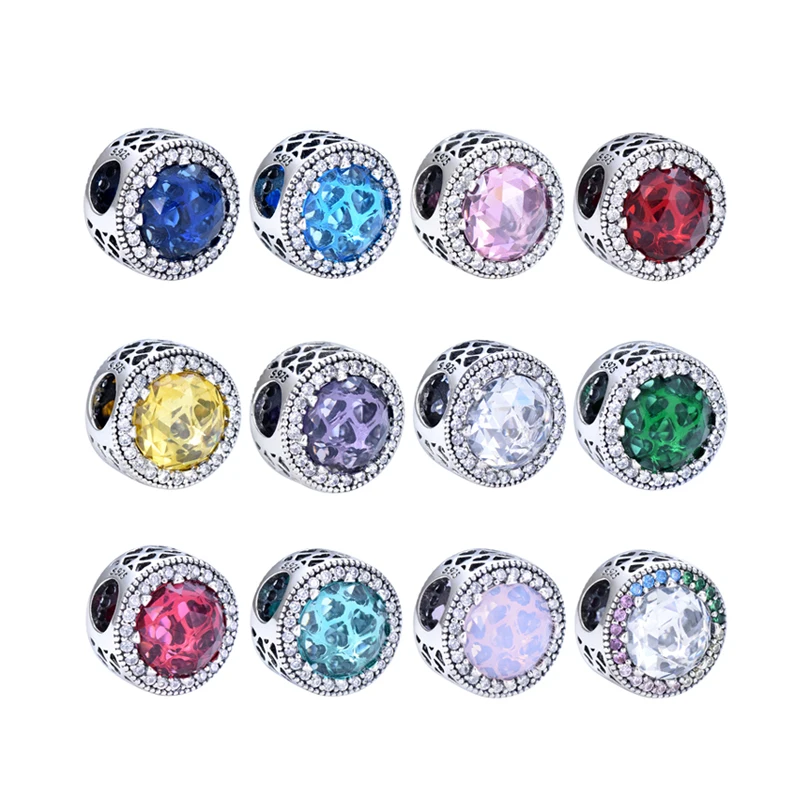 DIY производство ювелирных изделий 925 стерлингового серебра Подвески для изготовления браслета Ассорти Мульти-Цвет Сердце океана бусины оптовая