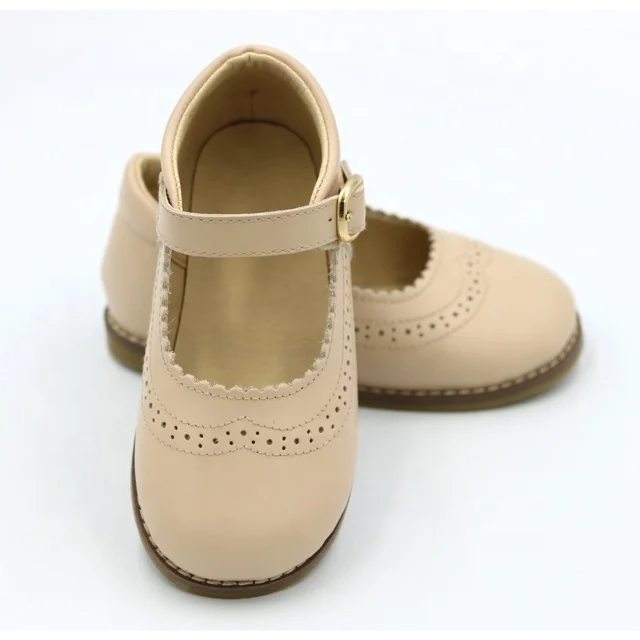Fashion Buckle Strap Hard Sole Genuine Leather School Children Dress Shoes