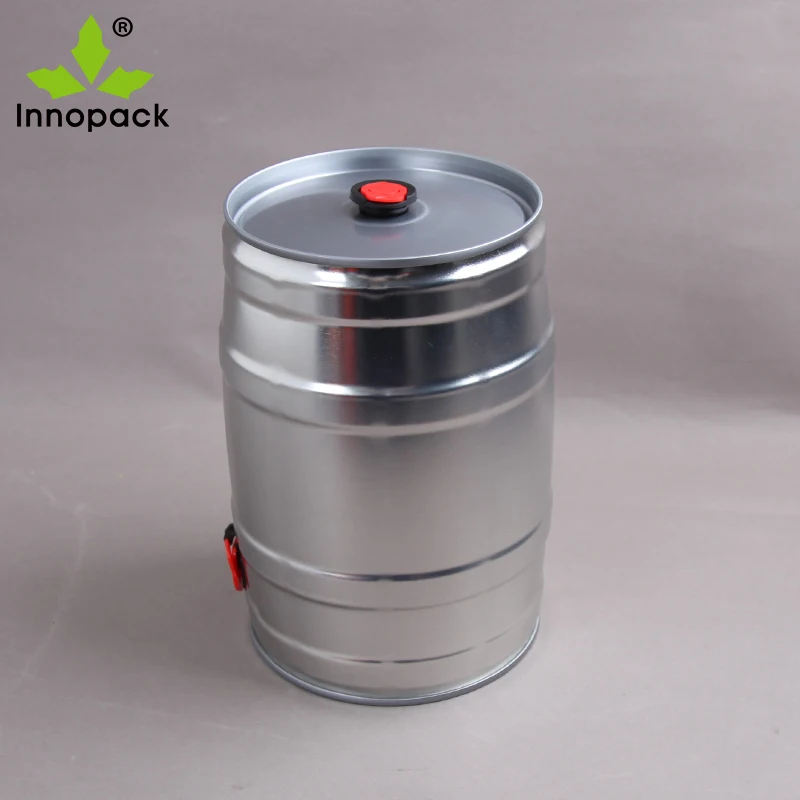 5Liter Printed Homebrew Mini Metal Beer Keg 5L Beer Barrel with Closure and Tap