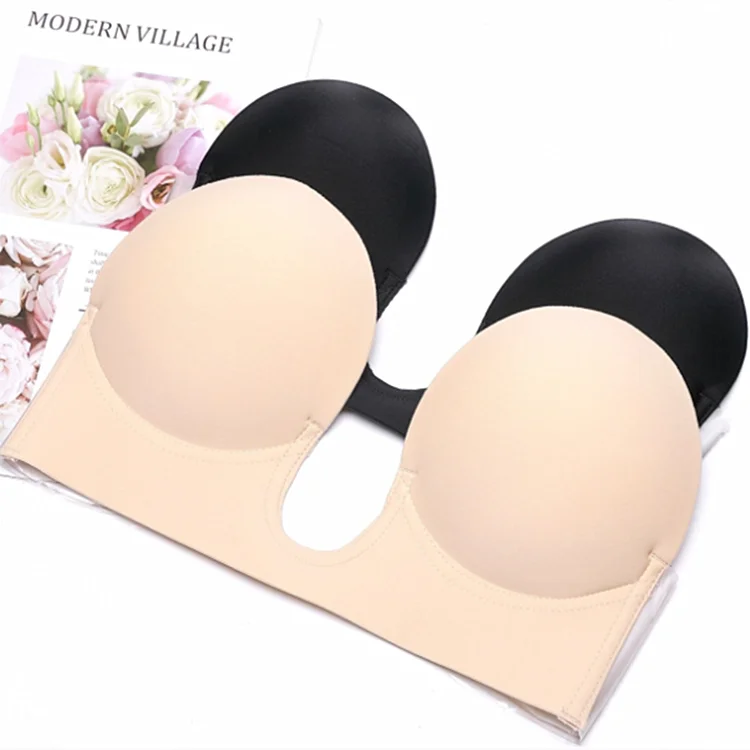 Sticky double push up bra backless bra silicone bra for crossdresser
