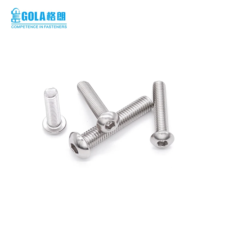 304 Stainless Steel Hexagon Hex Socket Button Head Screw Bolts Round Head Screw