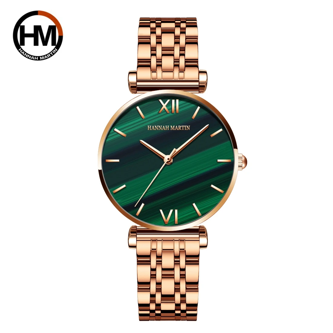 Hannah Martin HM1521 Elegant Silver Lady Quartz Watch Original Stainless Steel Waterproof Concise Leisure Luxury Fashion PC