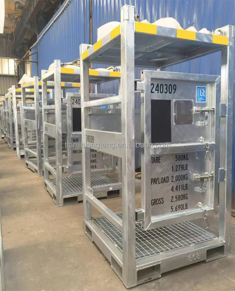 Hot Dip Galvanized DNV 2.7-1 Standard 16 Gas Cylinder Offshore Bottle Rack