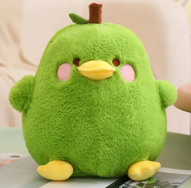 Wholesale duck dolls stuffed pear plush duck pillow animal plush toy yellow duck claw machine stuffed toy