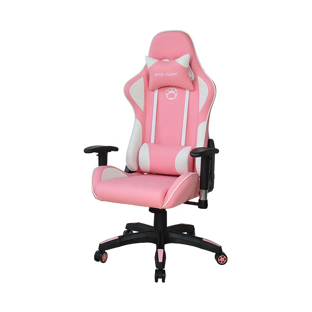 April Game T-7105 Modern Home Office Furniture Ergonomic Gamer Sillas Seat Leather Adjustable Pink Computer Racing Gaming Chair
