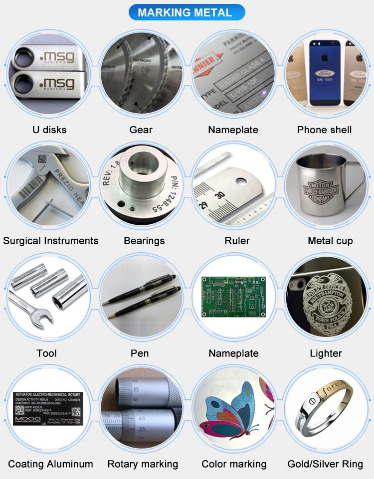 Enclosed Raycus 50w Fiber Laser Marking Machine Large Marking Equipment Memory Card Print On Metal