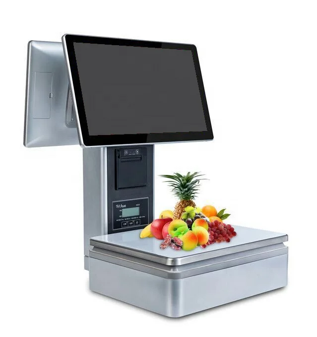 All In one Touch Pos Weighing Scale Windows Cash Register for Fresh Store Weighing