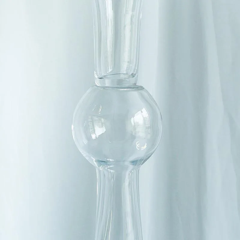 Hot sale Clear Reversible Latour Trumpet Glass Vase with Ball in center,30 Inch