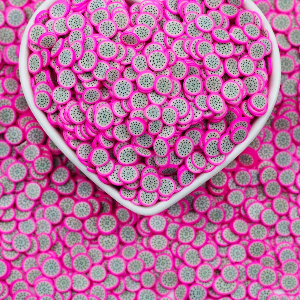 500G Fruit Dragon Fruit Polymer Clay Sprinkles Slices For Slime Filler DIY Clay Crafts Decoration Nail Art