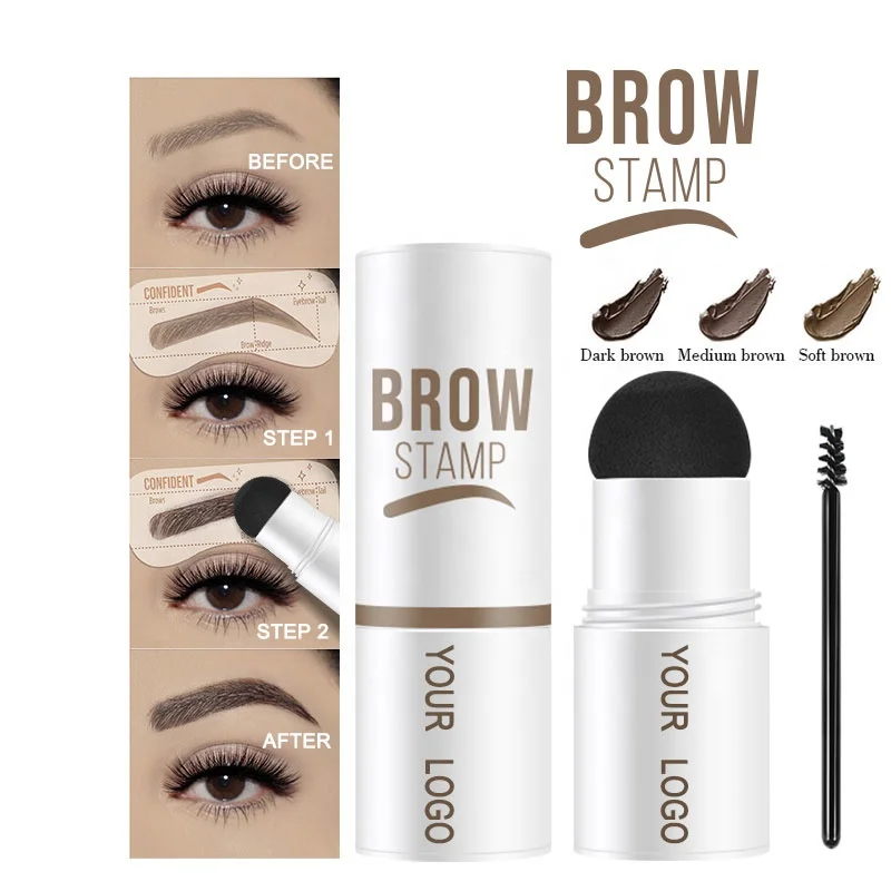Лидер продаж на Amazon, идеальный оттенок, водонепроницаемая форма, один шаг, штамп для бровей, штамп для бровей и набор трафаретов