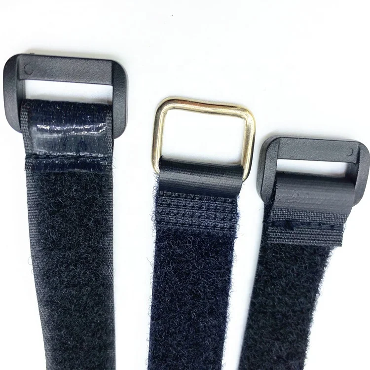 Fastening wraps strap custom size print logo double side adjustable Reusable non-slip hook and loop battery strap with buckle